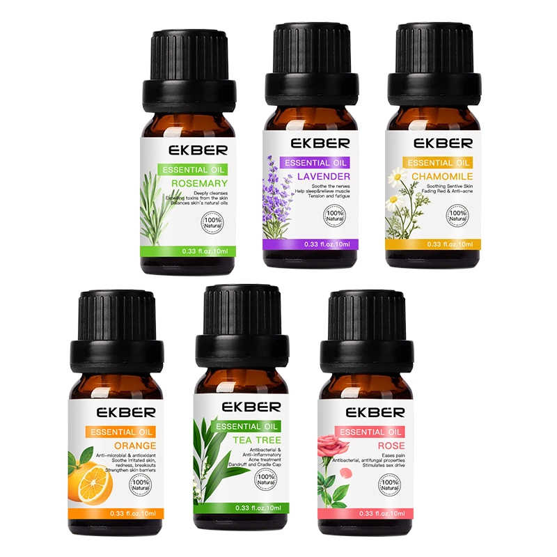 Organic 100% Pure Therapeutic Grade Essential Oil Set Body Massage Fragrance Diffuser Oil 6pack/Set Aromatherapy Essential Oils