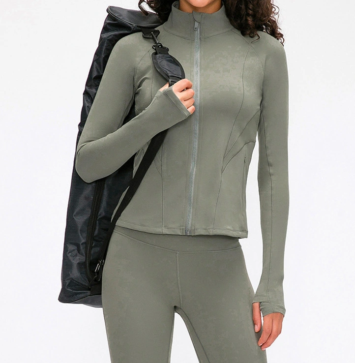 Female Zipper Yoga Sports Gym Fitness Athletic Sports Active Pilates Wear Running Jacket