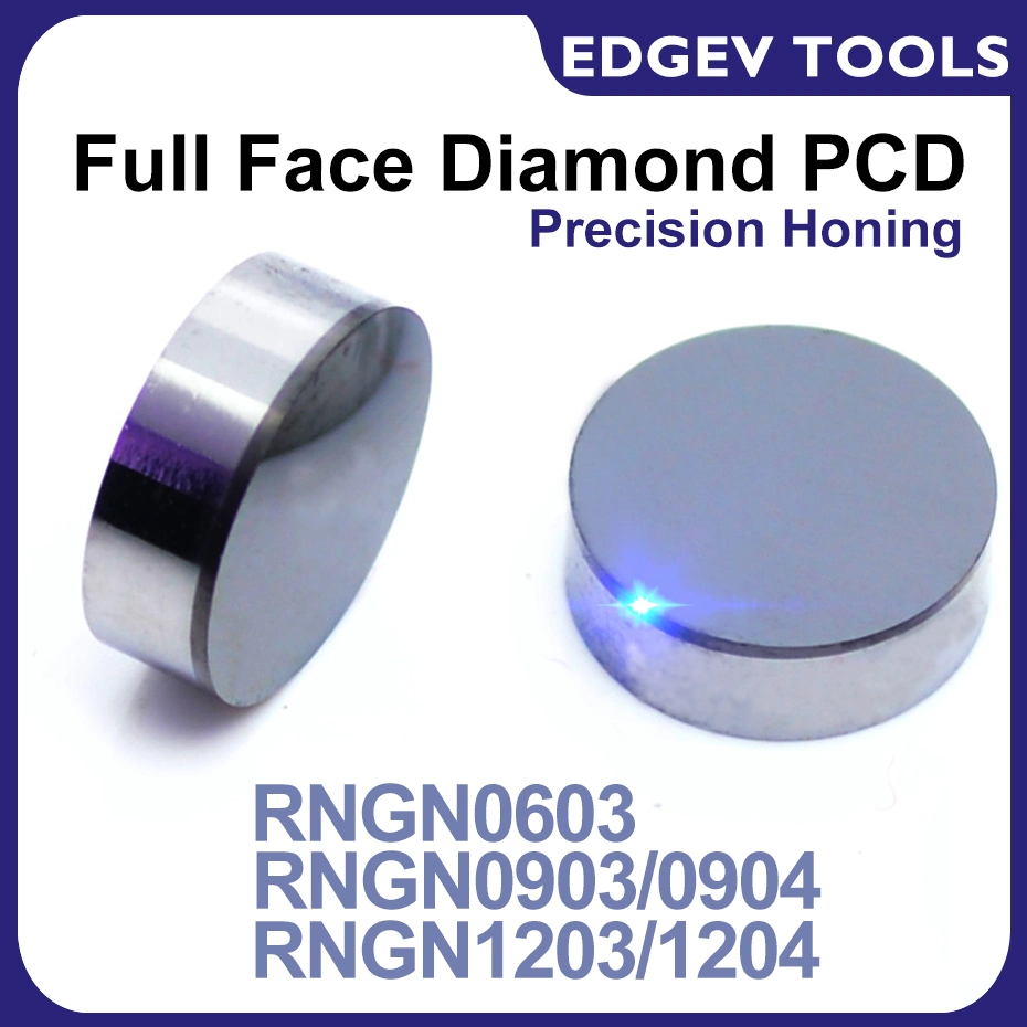 EDGEV Face Completo Diamante PCD Inserir RNGN0603 RNGN0903 RNGN0904 RNGN1203 RNGN1204 RNGN RNMN rodada 1/2 1/4 3/8 Polegada rodando Cortador de ferramentas