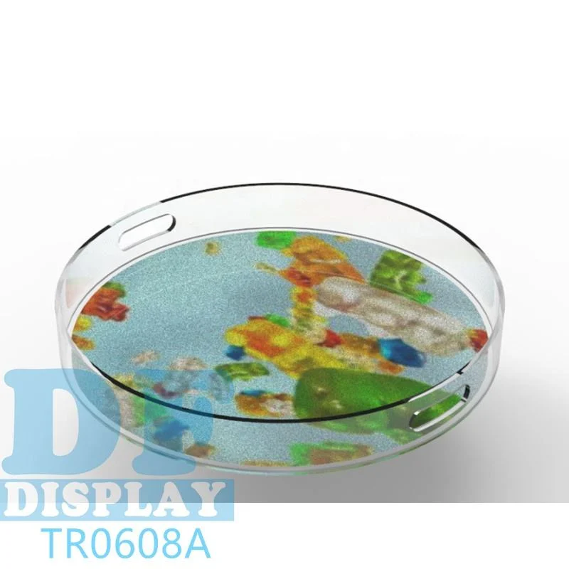 Serving Plastic Serving Tray Serving Tray with Handles Custom Acrylic Square Serving Tray Customized Silk Screen Laser/Hot Stamping Logo Acrylic Trays