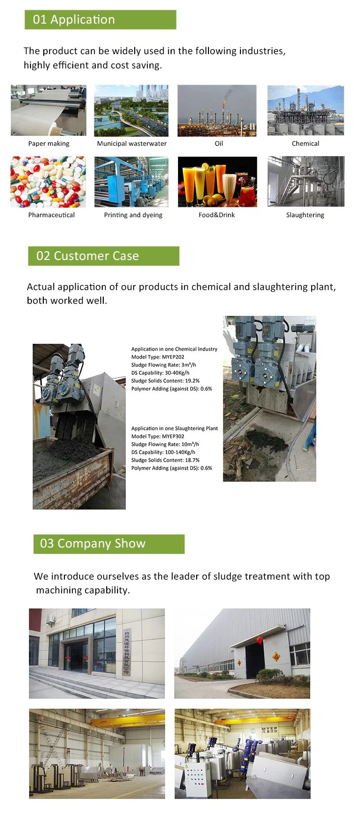 Screw Press Sludge Dewatering System for Slaughter Waste Water Treatment