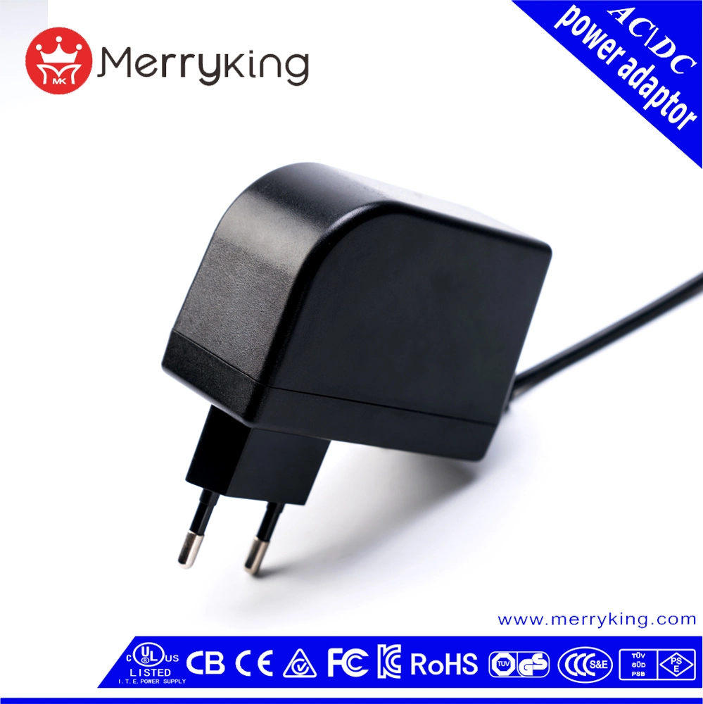 EU Plug 24V 1A AC DC Power Adaptor with Ce RoHS GS BS Certifications