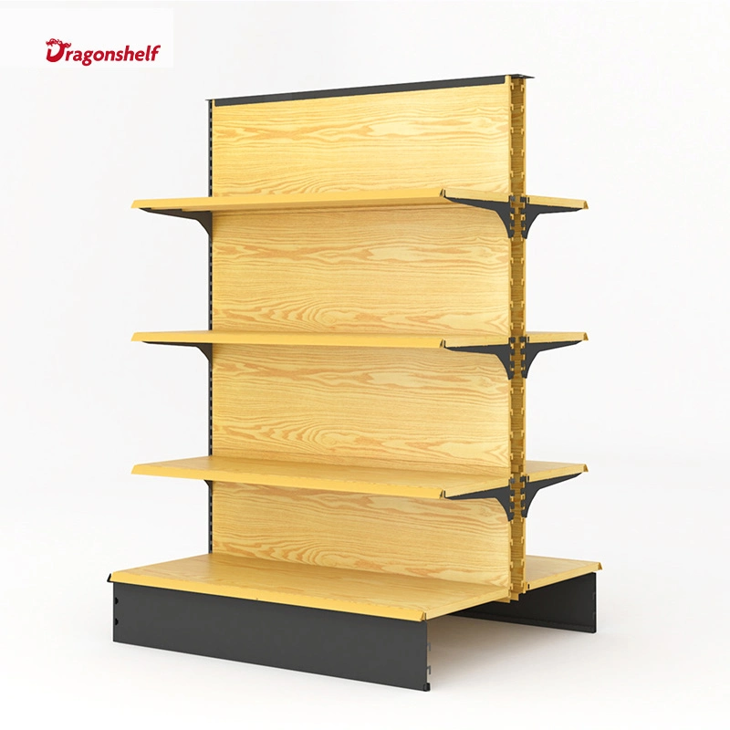 Dragonlf Supermarket الرفوف الجندول Shelaving Display Store Advertising Wooden Metal معدني