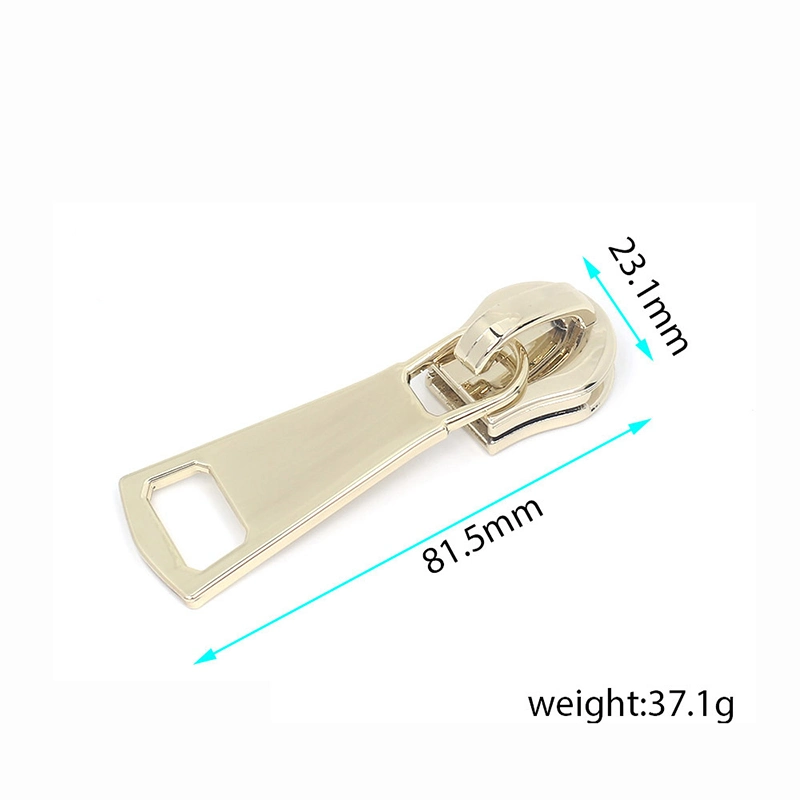 Custom Design High quality/High cost performance  Light Gold Zinc Alloy Zipper Head Handbag Zipper Puller Women Purse Zipper Slider