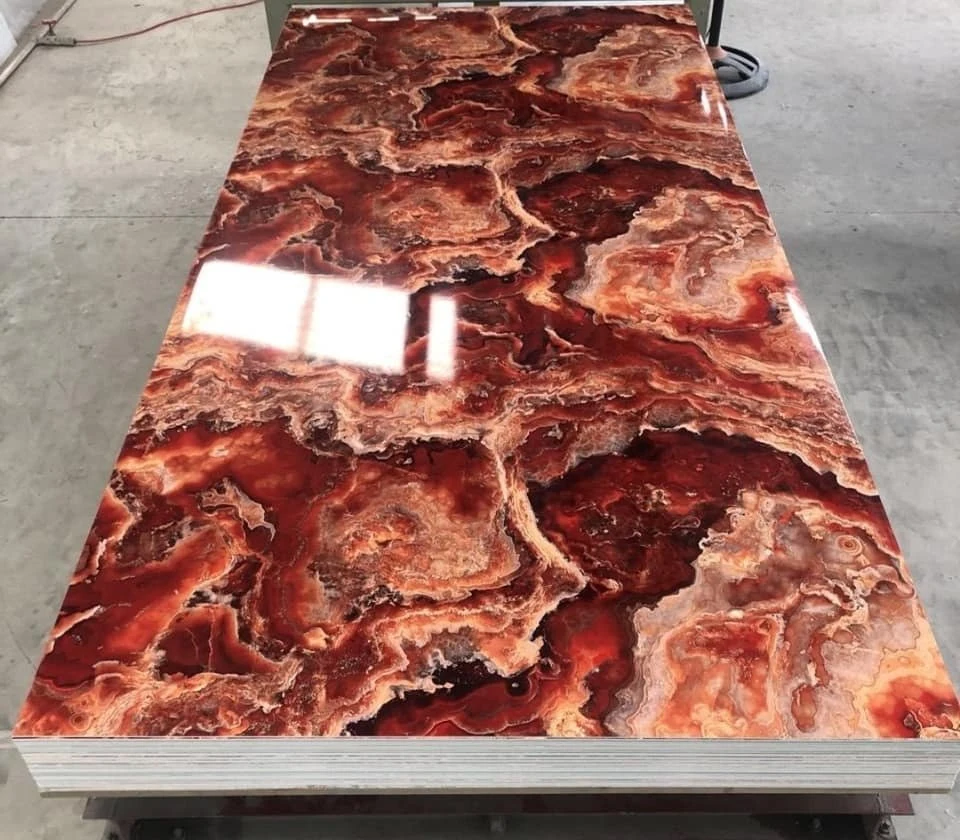 Densidad PVC Marble Board Stone plástico UV Plate Panel de pared