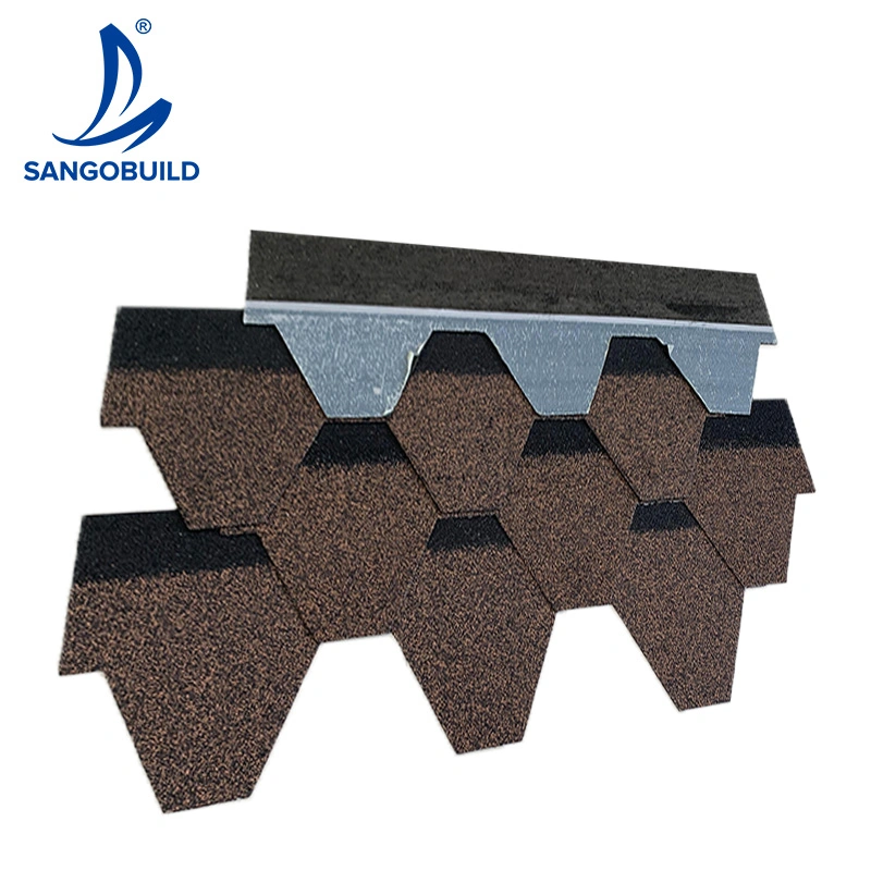 La construcción de nuevos materiales de construcción de fibra de vidrio de la culebrilla techos Bitumn mosaico de tejas de asfalto