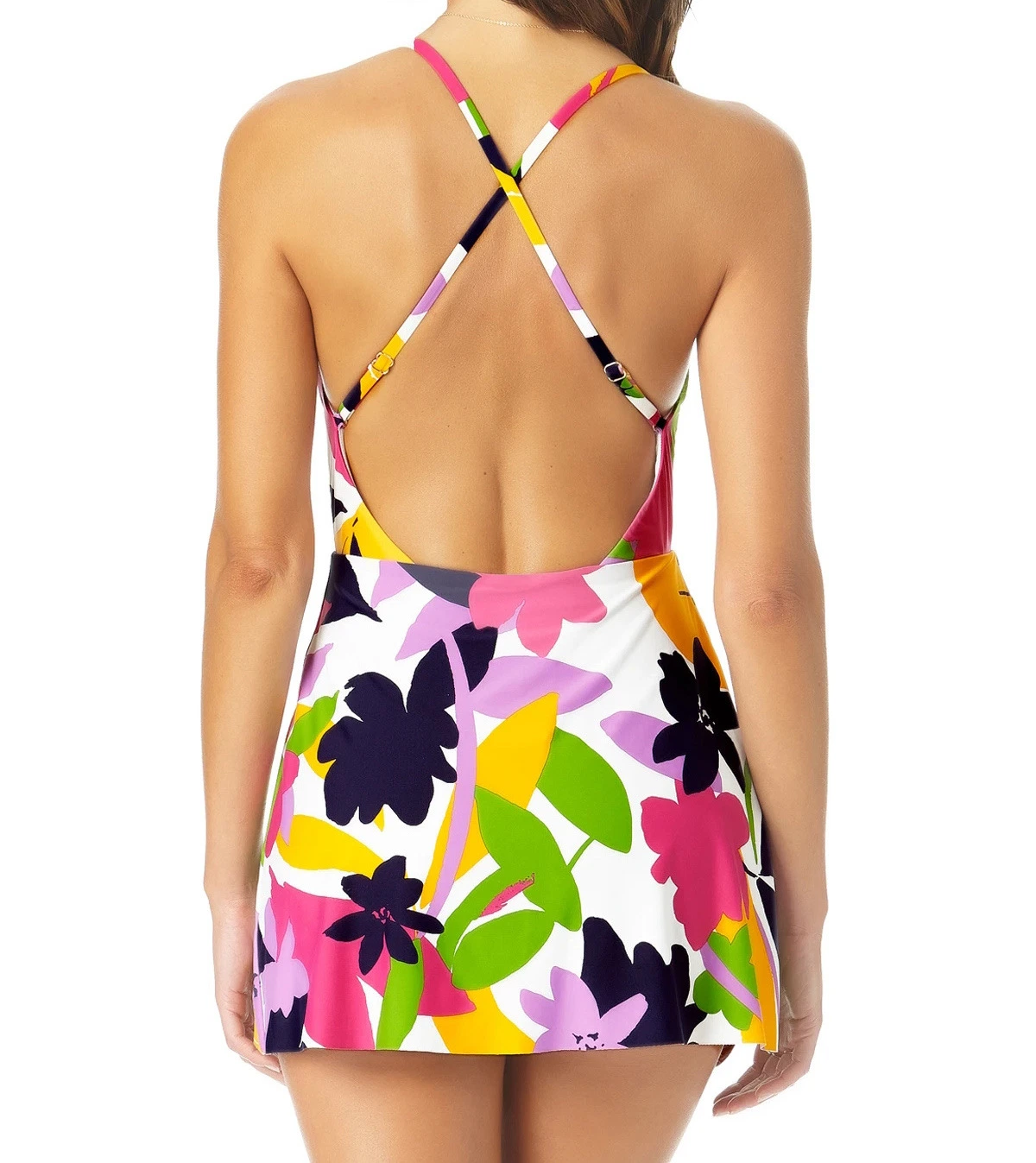 Women Slimming Bathing Suit Printed One Piece Swimwear V Neck Beach Wear