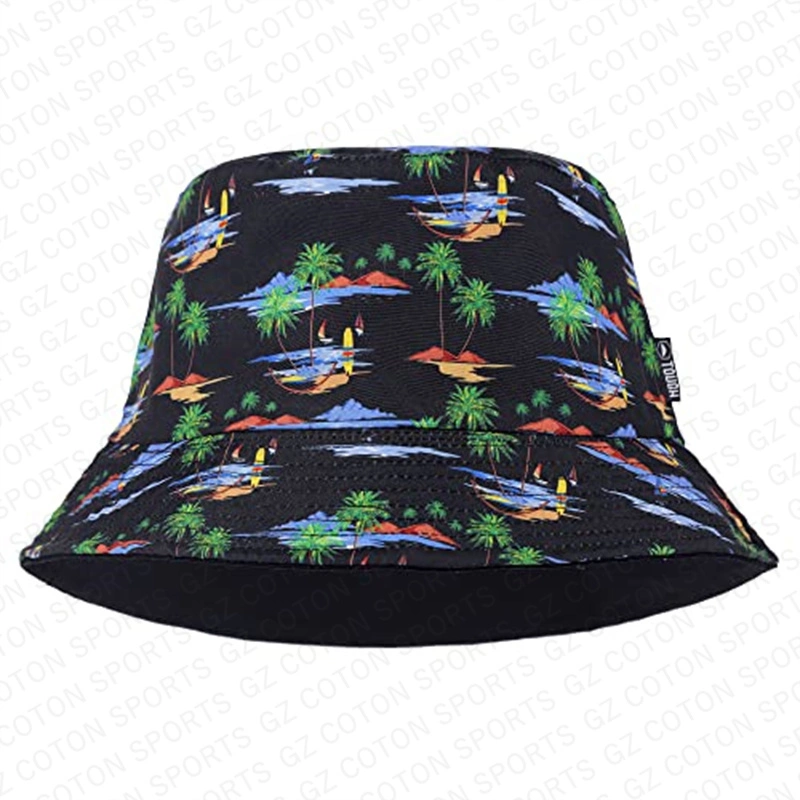 Custom Fashion Design Gedruckt Sommer Strand Schutz Sonnenschutz Kinder Sun Cap Reversible Kinder Eimer Hut