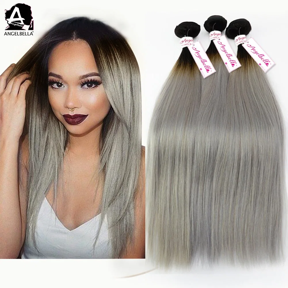 Angelbella High quality/High cost performance  100% Human Hair Weaving Silky Straight Remy Hair Weft