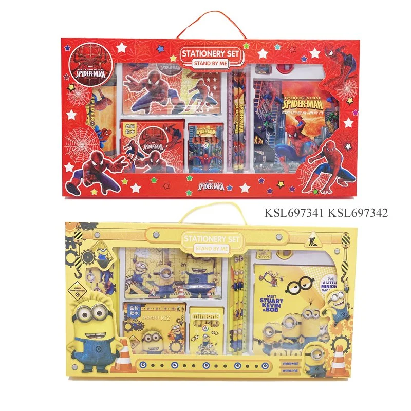 Factory Wholesale/Supplier Children Primary School Gifts Kindergarten Learning Gift Stationery Set Doraemon Spider-Man Various Styles Gift Stationery Set