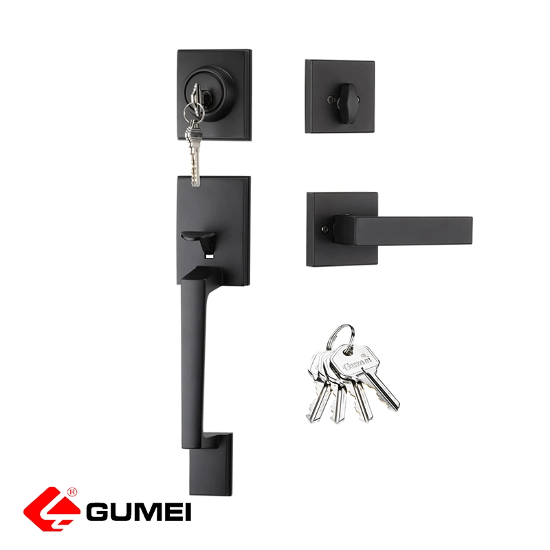 Matt Black Entry Handleset Door Lock with Deadbolt Lock Set