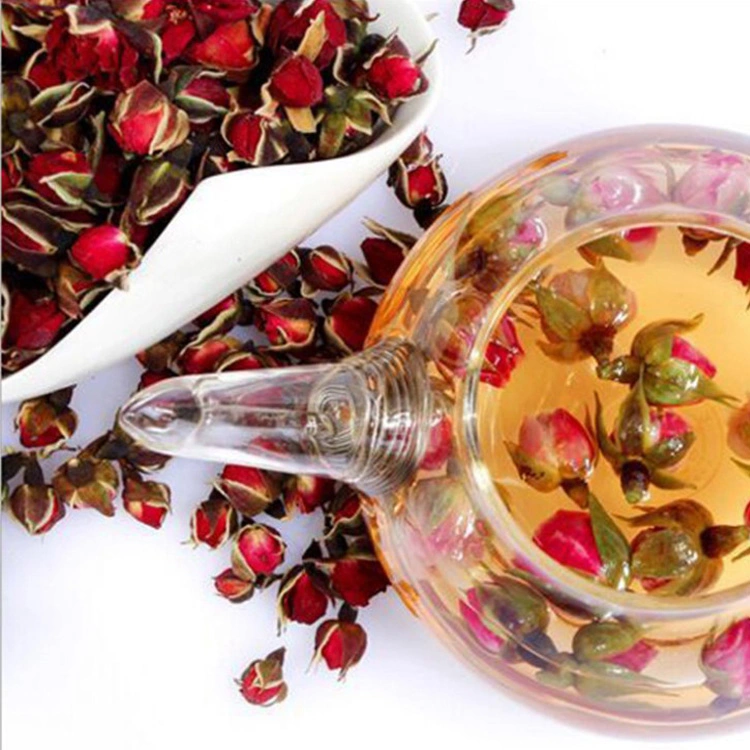 Té de hierbas aromatizante de rosas de borde dorado seco para Belleza