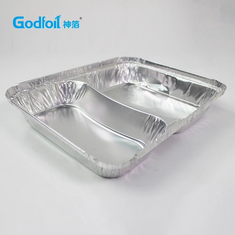 Healthy Mutli-Compartment Aluminum Foil School Container for Food Packing