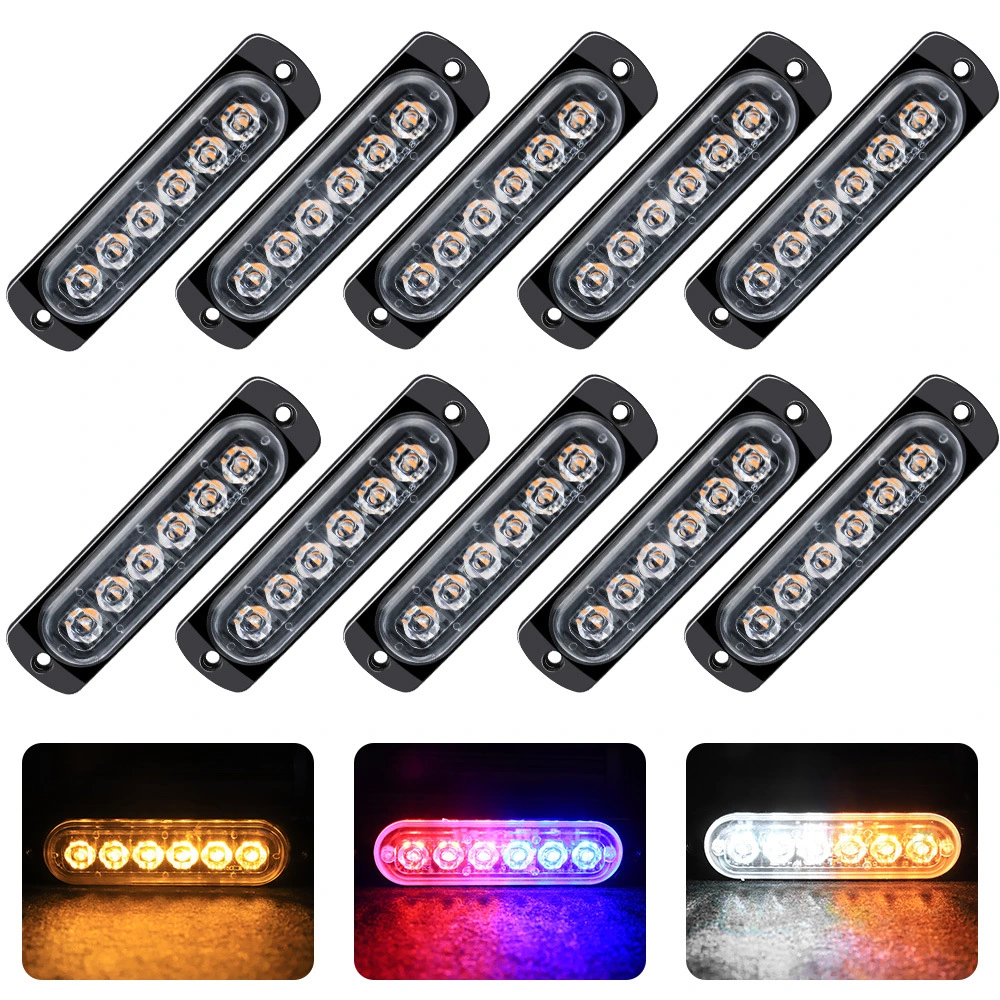 12V 24V 6 LED Car Bus Truck Trailer Lorry Side Marker Lights Brake Signal Lamp Blinker Light Indicator Side for Bus Truck Carava