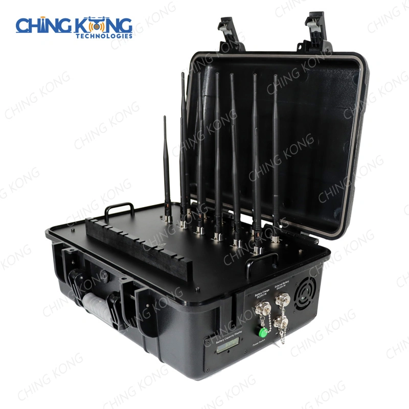 Hidden 12 Antennas Suitcase Handheld GPS Lojack Wi-Fi 4G 5g Mobile Phone Jammer