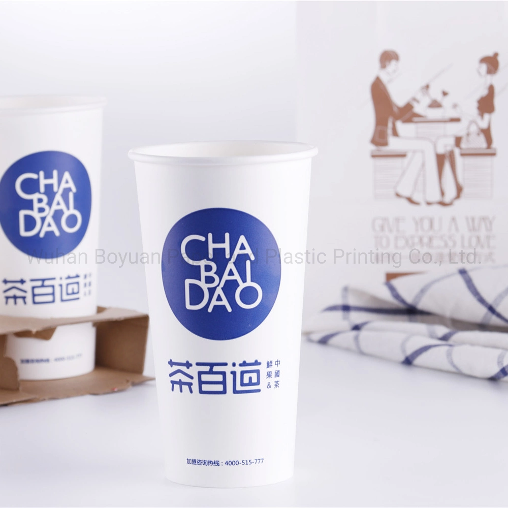 Custom Logo Printing Takeaway Disposable Paper Cups for Hot Beverage / Coffee/ Tea with PE Coating