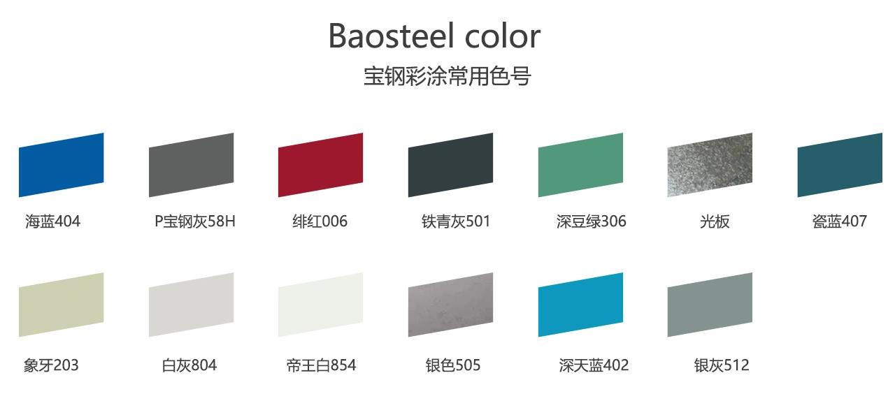 Baosteel ASTM, JIS, GB, AISI, DIN, BS de acero con recubrimiento de color PPGI