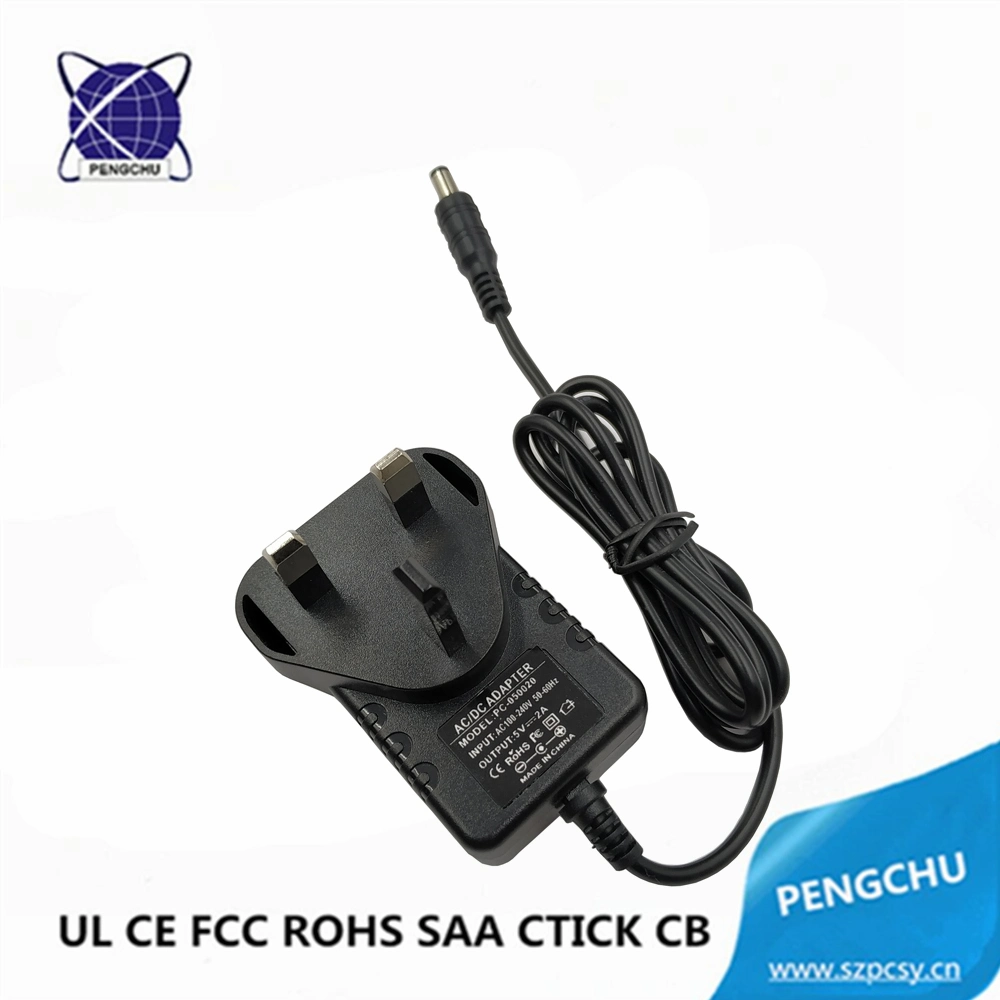 Fiche mâle Royaume-Uni 100 sortie 240 V 10 W 5 V 2 a c.a. Adaptateur d'alimentation CC