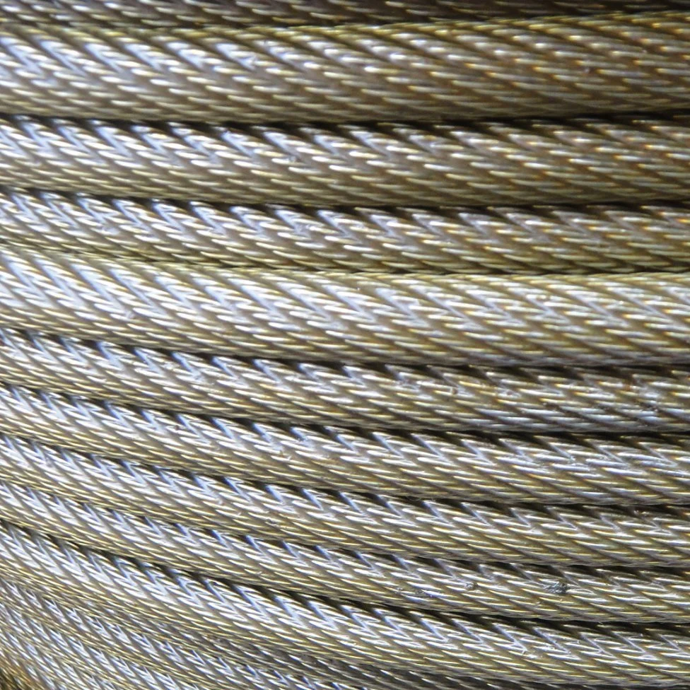 Ungalvanized Steel Wire Rope 18*7+FC, Crane Rope 19X7 Yellow Grease