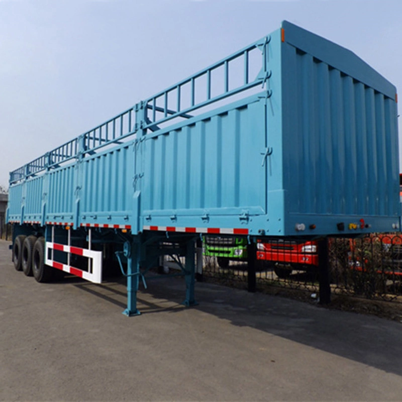 50t 60t Heavy Load Capacity Fence Type Dropside Bulk Cargo Transport Semi Trailer