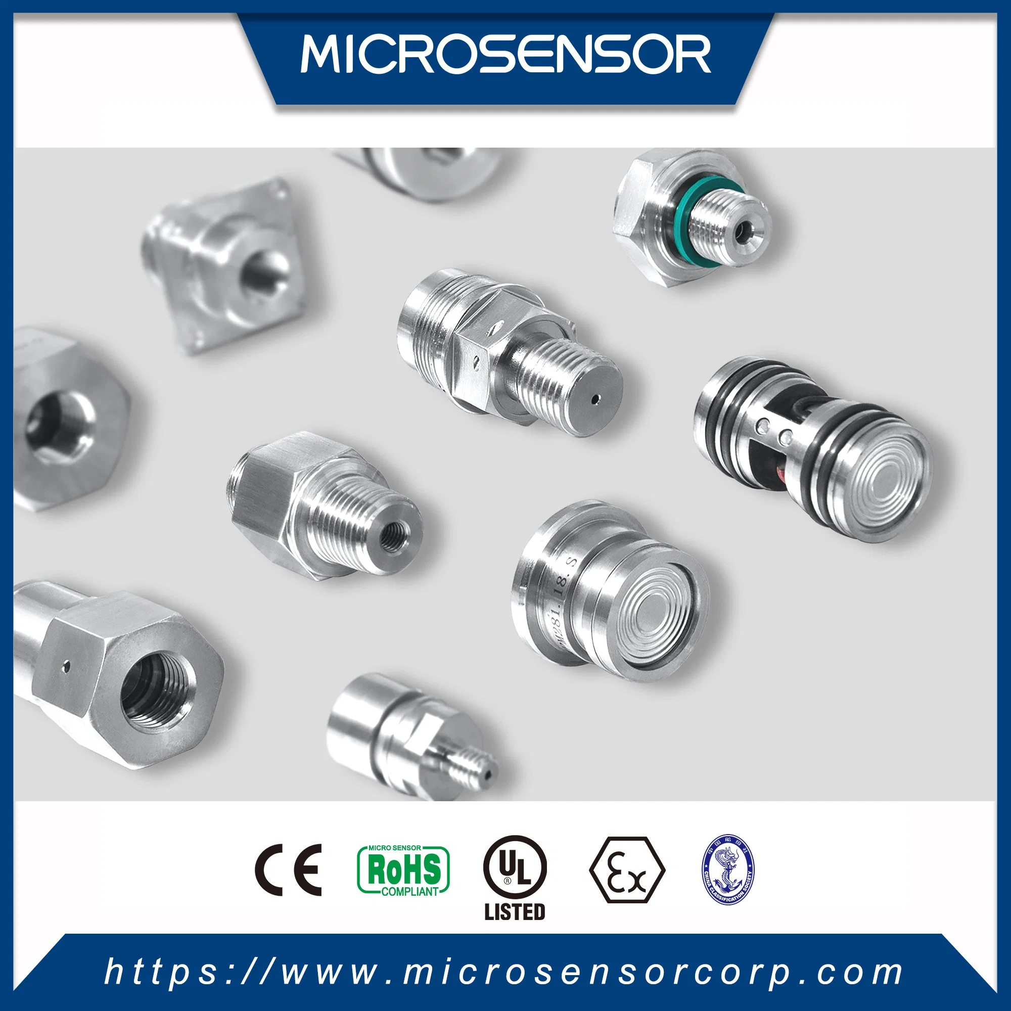 MIcrosensor High Stable OEM Pressure Sensor 19mm Accurate 1000bar Piezoresistive Pressure Sensor SS316L MPM281 for Gas Liquid in Industrial Process