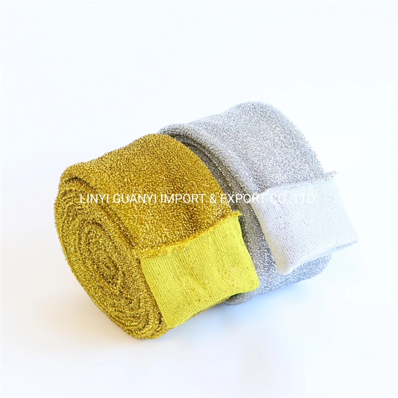 Silver Gold Color Cleaning Sponge Scrubber Scouring Pad Material Cloth