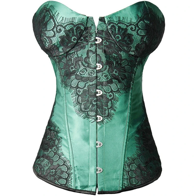 De la mujer sexy barato 14 de hueso de acero Steampunk Lingeries Sexy Corsé de cuero