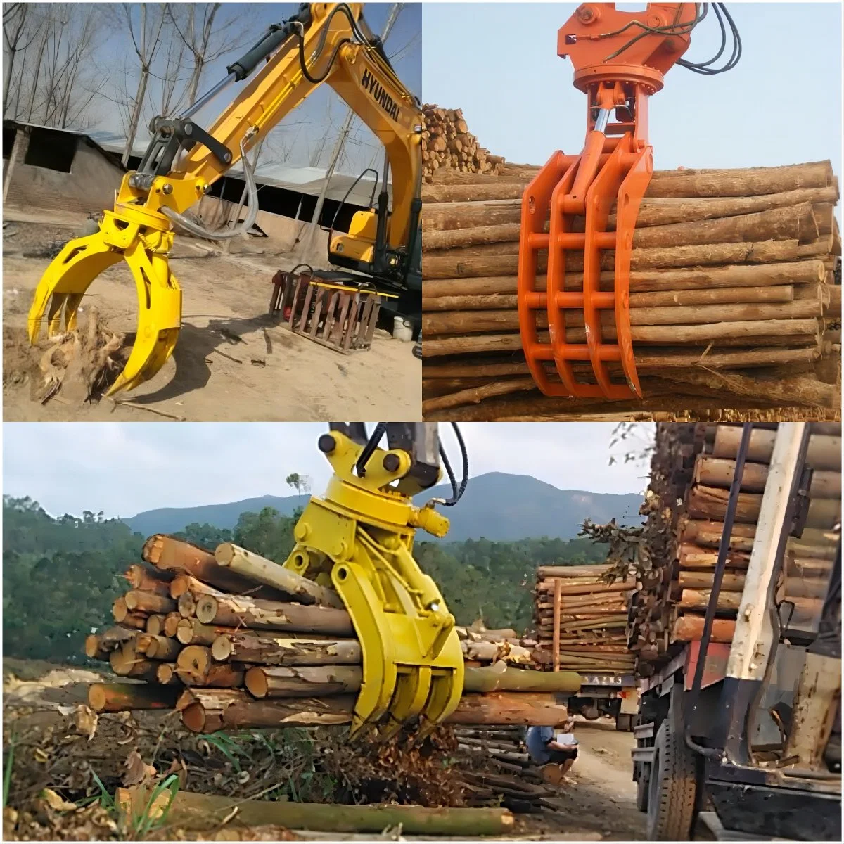 5ton-8ton Excavator Hydraulic Wood Rotating Grapple for High quality/High cost performance 