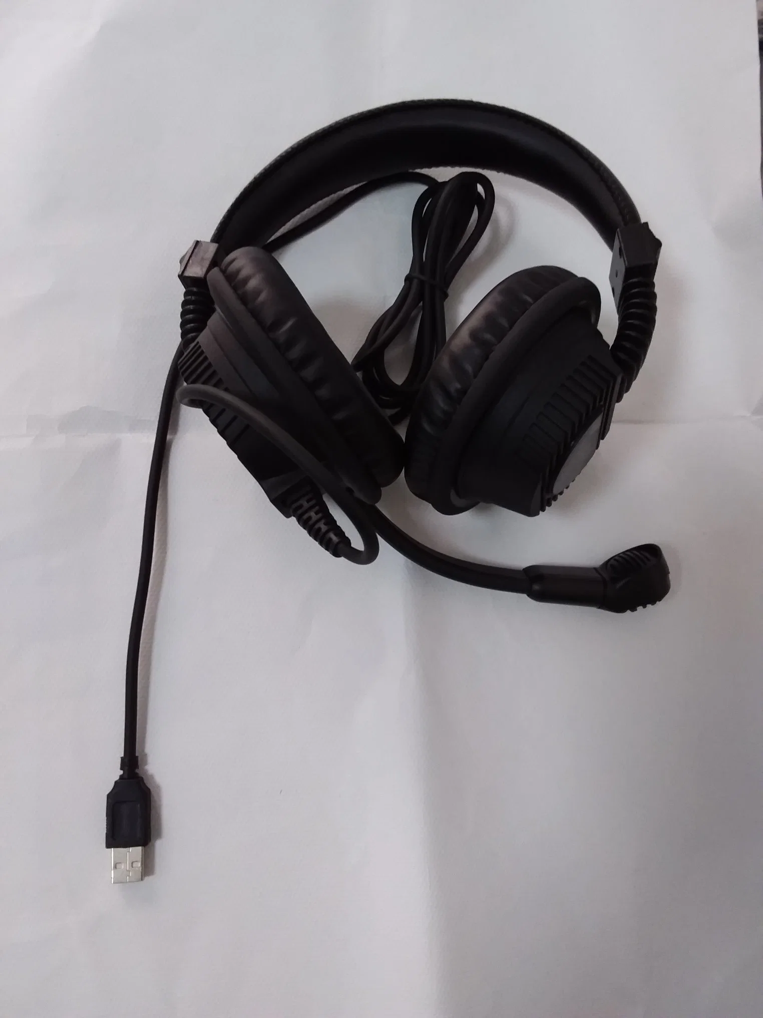 Laboratório de linguagem de fone de ouvido USB PVC Auricular Stereo Mix Headphone CM6206