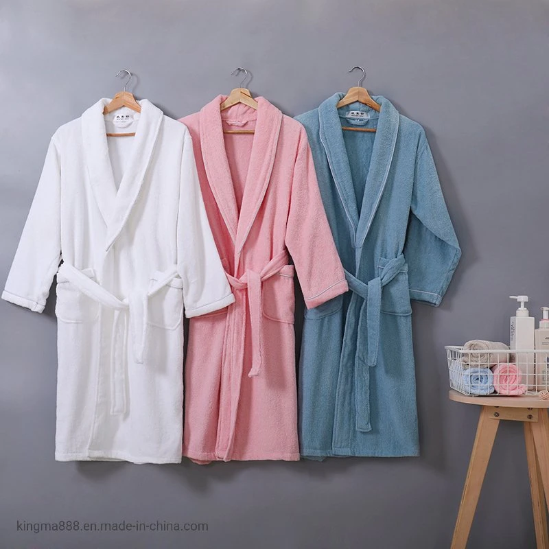 Cotton Soft Plain Pajamas Autumn and Winter Plus Size Bathrobe