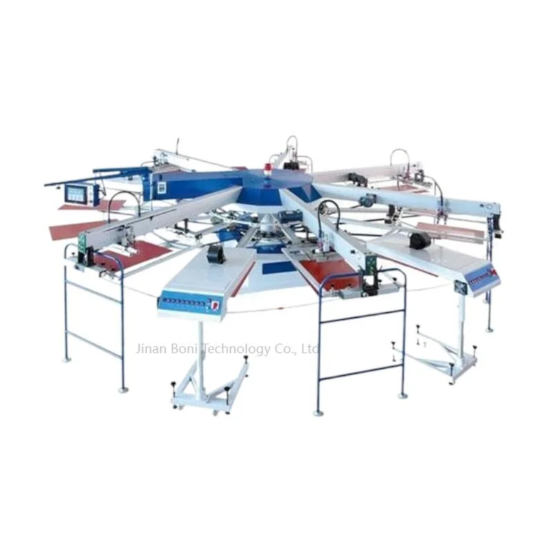 4 Colour Digital Automatic Microcomputer T Shirt Carousel Silk Screen Printing Machine