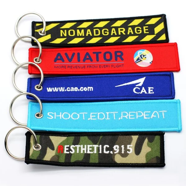 Wholesale/Supplier Cheap Price Custom Safe Polyester Embroidery Keychain Custom