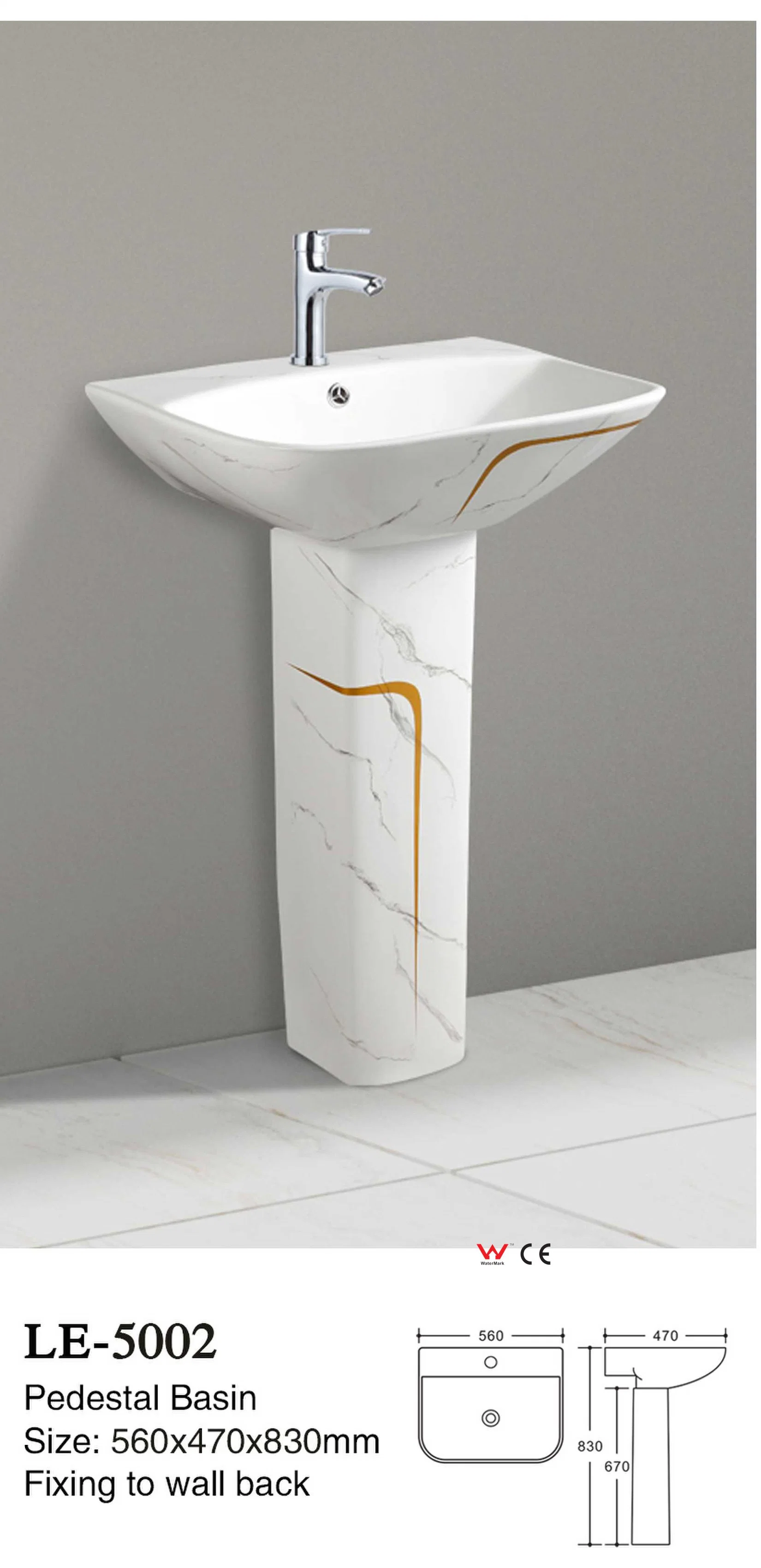 Cuarto de baño Armario de agua Sifónico una pieza Ceramic S Trap WC 6102-1b