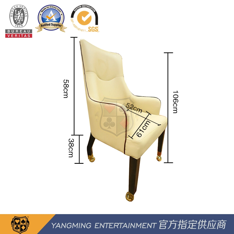 High-Quality Oak Metal Pulleys Can Be Customized Logo Baccarat Player Croupier Chair Ym-Dk08