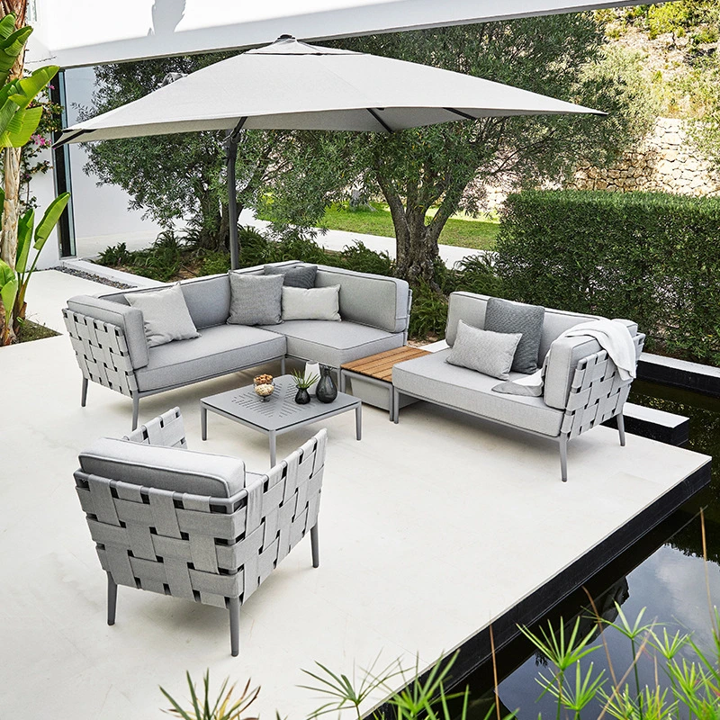 Nordic Vine Garden Hotel Leisure Ribbon Modern Sofa Furniture Set