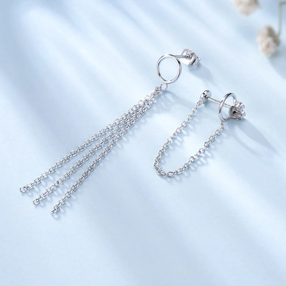 Real Silver 925 Jewelry Drop Earrings Fine Jewellery