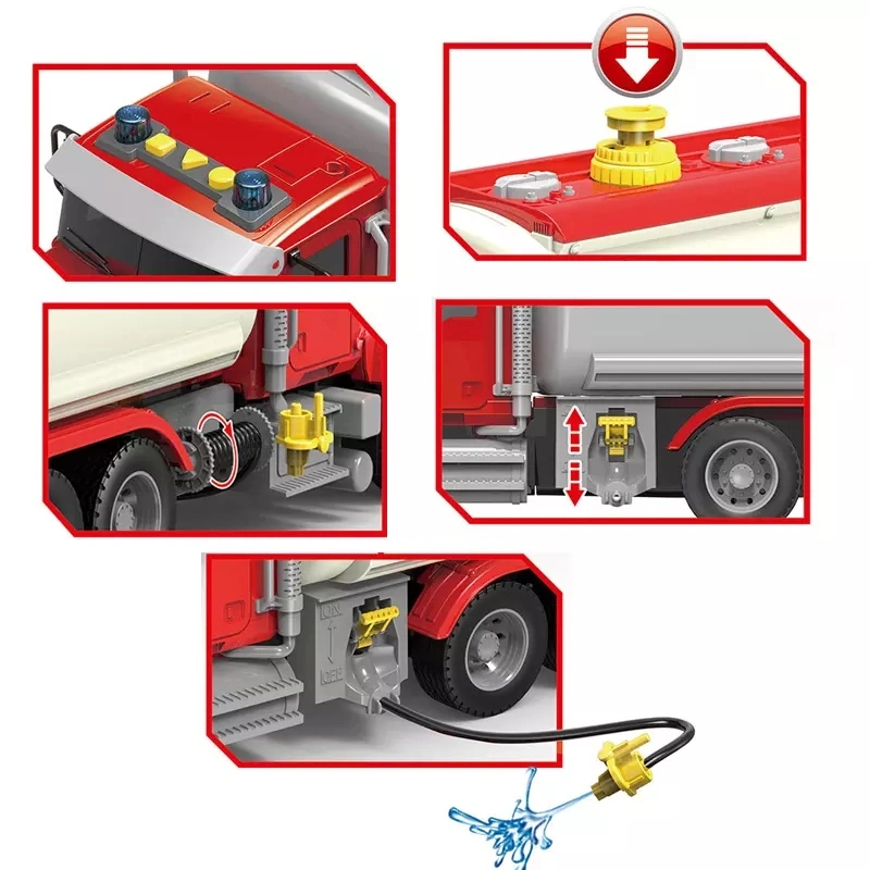 Kids Toys Factory Transporter Trucks Friction Power Vehicle Inertia Car Children Tank Truck with Music and Light for Boy
