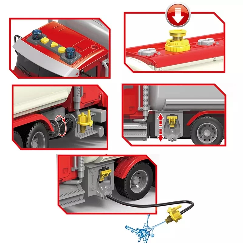 Carro de inércia de veículos elétricos de fricção da Tys Factory Transporter Trucks para criança Tanque para crianças com música e luz para menino