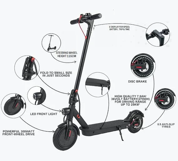 Original Factory 350W 8.5 Inch Electric Mobility Scooter Adult Electric Bike City Commuter Scooter