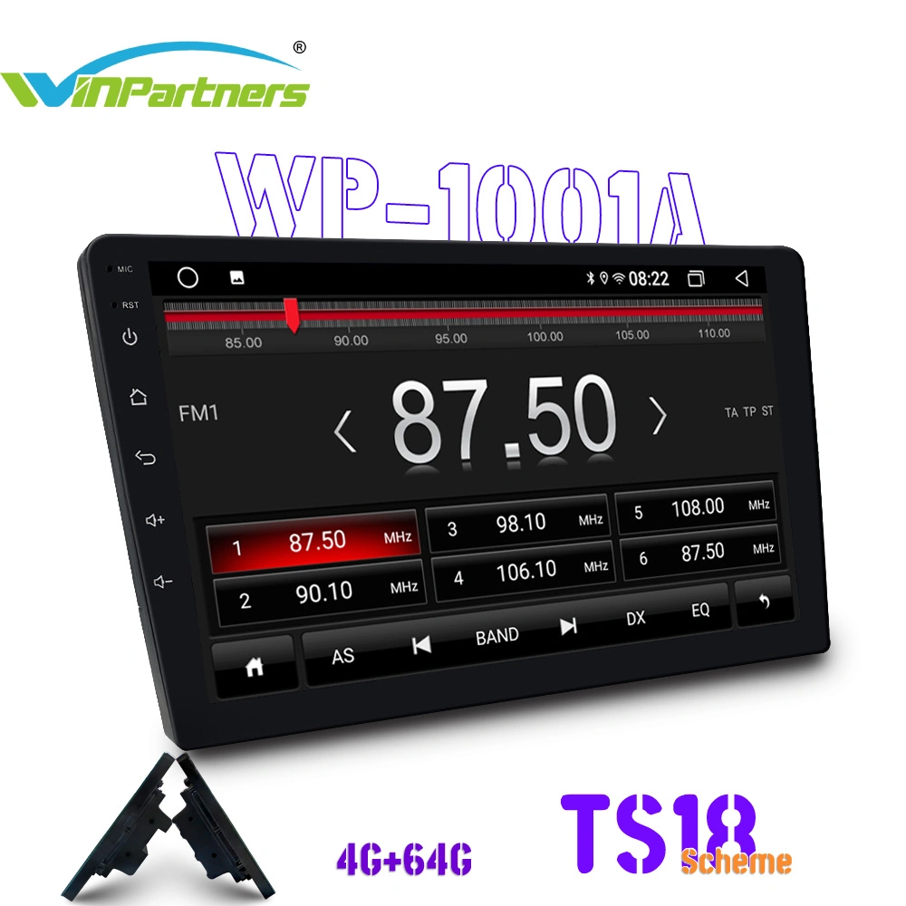 Leitor MP5 Rádio-carro para carros de uso geral 4G e 64G de 10 polegadas Android Wp1001A