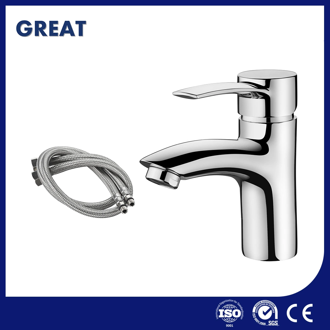 Great Bathroom Faucet with Pop up Drain Factory Good Price Kitchen Sinks Faucets Gl35401A54 Chrome Single Lever Basin Faucet China Glossy Shower Tub Faucet