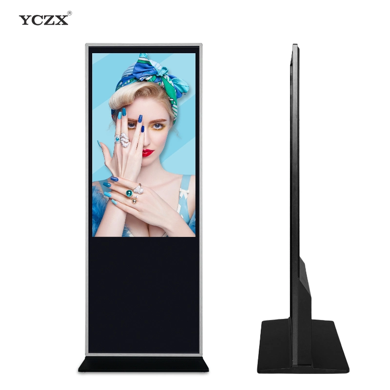 60 Inch Indoor Advertising LCD Display Screen Floor Stand Digital Signage Kiosk