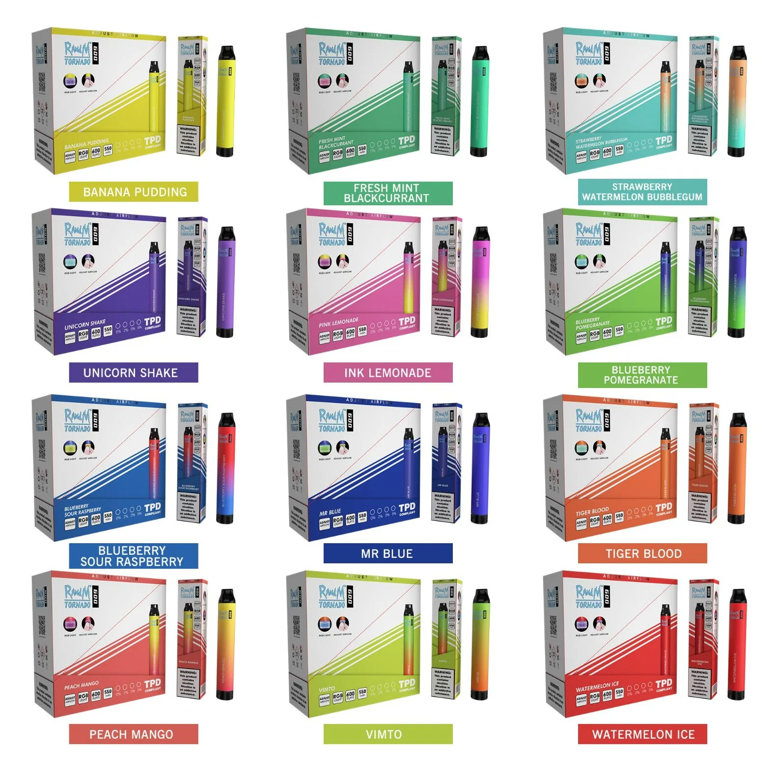 Distributor Disposable Vape Tornado 600 Puffs E Cigarette