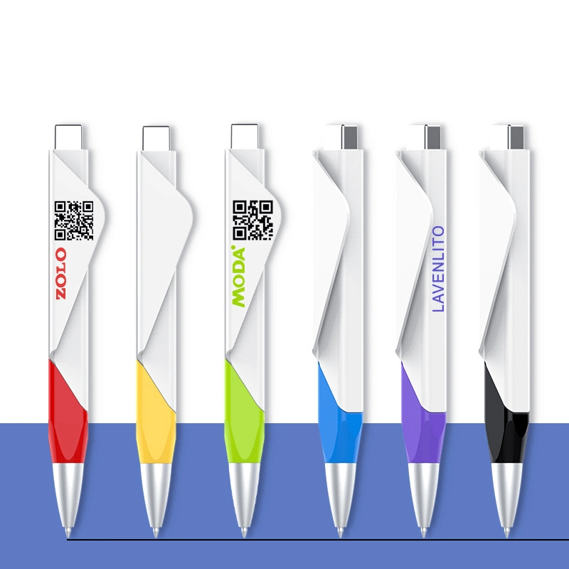Advertising Ballpoint Pen Plastic Push to Export Simple Gift Pen Qr Code Pen