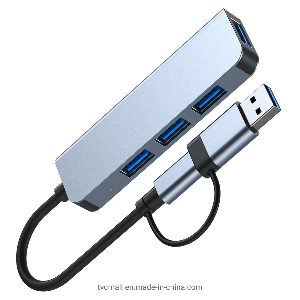 2013tu USB3,0 / Typ-C 2-in-1 Splitter 4 USB3,0 Anschlüsse USB Laptop-Adapter Für Das Hub-Telefon