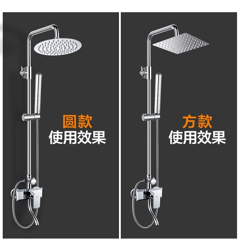 Square Rain Shower Head with Adjustable Extension Arm Large Stainless Steel High Pressure