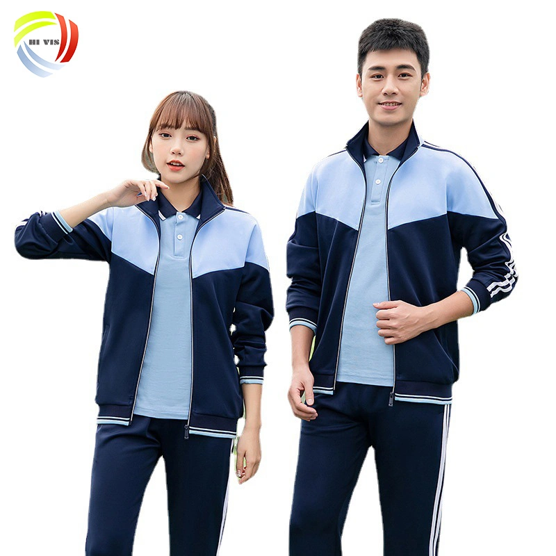 New Style Best Prices High Quality Full Sleeve Blue White Primary Middle High School Uniform School Suit