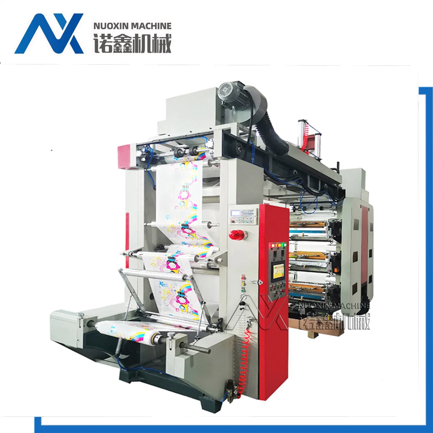 6 Colors Plastic Film/PE/HDPE/LDPE/Pet/PVC/Shrink Film Flexographic Printing Machinery (NuoXin)