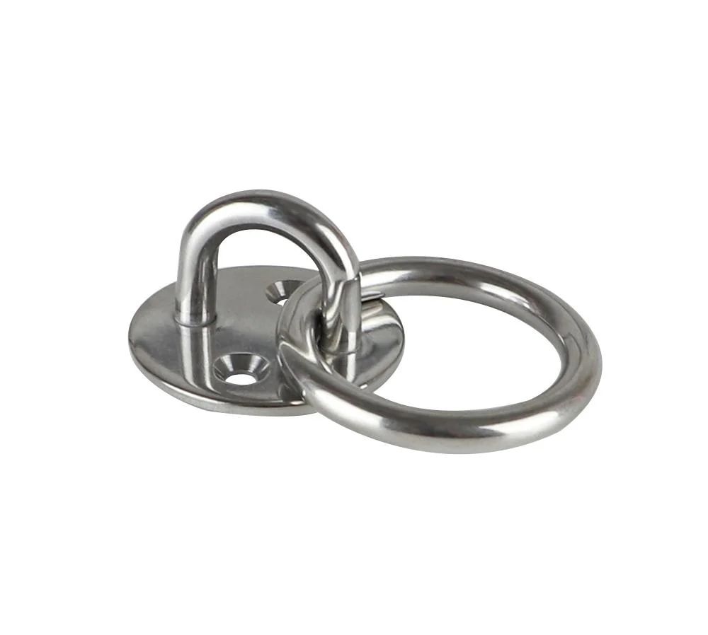 Inversión fundición de acero inoxidable placa de anilla redonda con tornillería de anillo Para cierre de puerta y montaje en pared