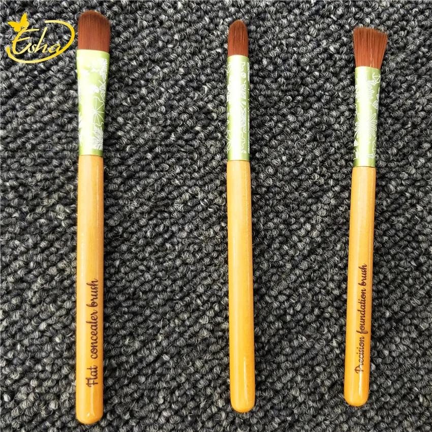 Деревянная ручка синтетические волосы косметические косметические набор для раскичивания Набор щеток